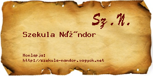 Szekula Nándor névjegykártya