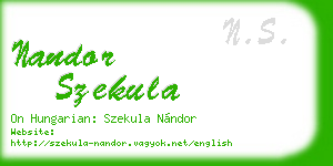 nandor szekula business card