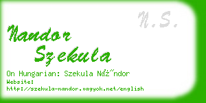 nandor szekula business card